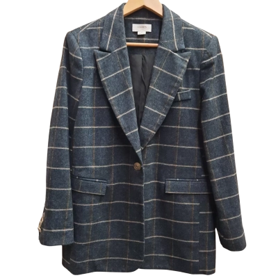 CERES LIFE Size XS Dark grey / Charcol Wool Blend Single Button Blazer