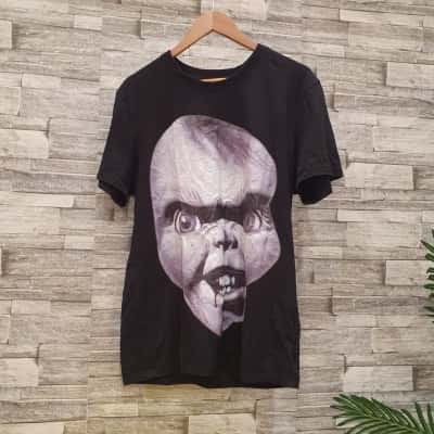  Chucky T-shirt Unisex  Size XL Black  / Grey 