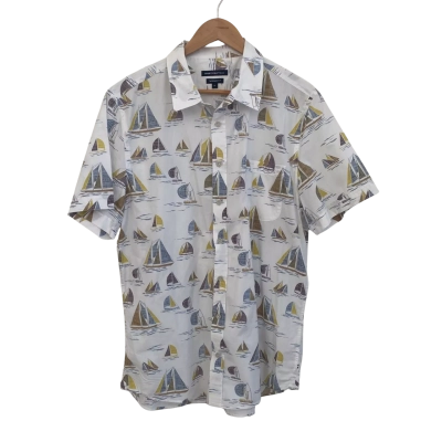 Sportscraft Mens  Size XL Short Sleeve Shirt Multicoloured / White 
