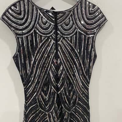 Significant Other Womens  Size L Cocktail Dress Black  / Silver 