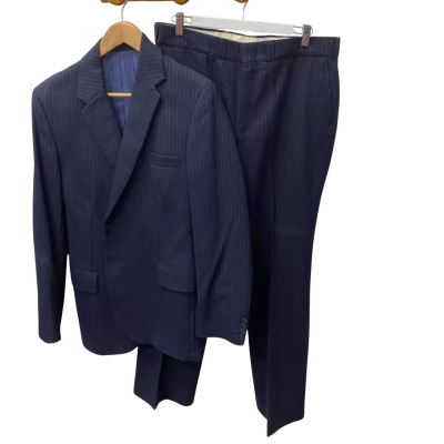 David Jones Mens  Size M Navy Blue / Striped Formal Jacket and Pants 