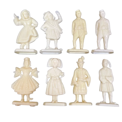 8 x Vintage Cereal Box Figurines - People & Dancers of the World