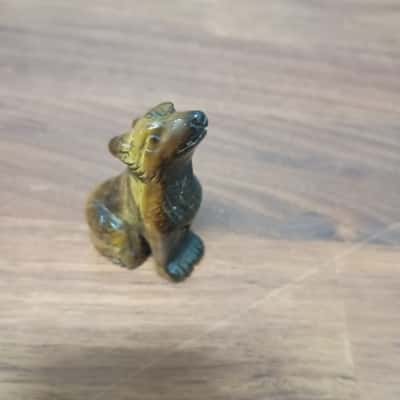 Small Tiger's Eye Dog Figure