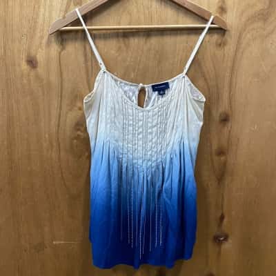 Witchery Blue Gradient Chain Detail Cami Size S