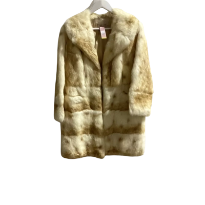Levy Furs  Size 8 Fur Coat Brown / Cream 