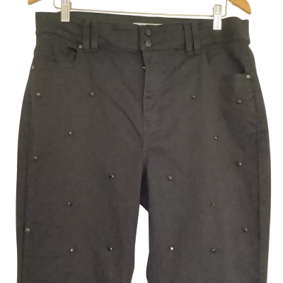 BNWT**Virtuelle.   Sequin Embellished Jeans. Size 14  Shimmering Glow Black