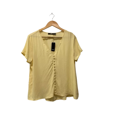 Sportsgirl Womens  Size 14 Button Up Top Turquoise / Yellow 