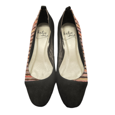 Katie n Me Black & Multi Stripe Leather Ballet Flats – Size 36