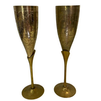 Vintage Brass Goblets