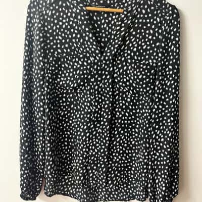 Portman's Women's Size 12 Long Sleeve Shirt - Polka Dot 