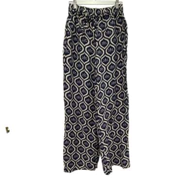  Womens Sfera (Spanish) Size S Wide Leg Pants Blue / Pattern 