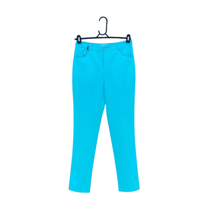 Womens Héléne et Henri Size 8 High Waisted Pants Turquoise / Blue / Silver
