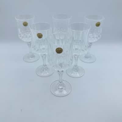 Cristal D'Arques Longchamp Cut Crystal Wine Goblets 5oz. Set Of 6