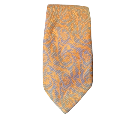  Tino Cosmo Italian Silk Tie Grey / Orange 