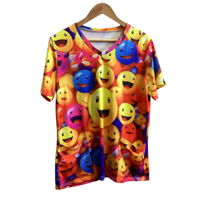  Womens  Size L Multicoloured Scrub Top