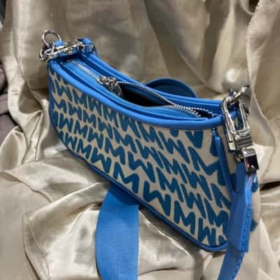 MNG Casual Womens Cross Body Bag Blue / Cream 