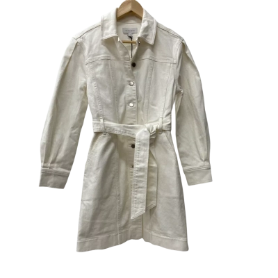 Witchery Denim Seam Detail Dress in Off White Shade Parchment Size 8