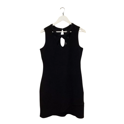 Crossroads Black Textured Dress Size 12 Cutout Neckline BNWT
