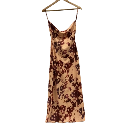 Princess Polly Womens  Size 4 Midi Dress Brown / Peach 