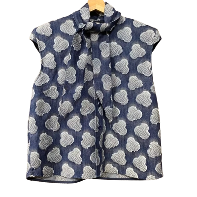 Scanlan Theodore Womens Size 12 Blue Denim Pattern Top 