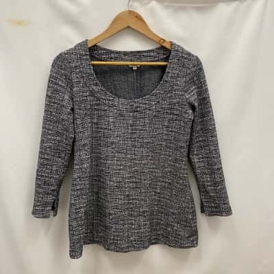 Veronica Maine Women's Top Size M Black  / White 
