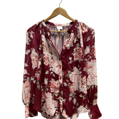 Witchery Womens  Size 10 Maroon Floral Top