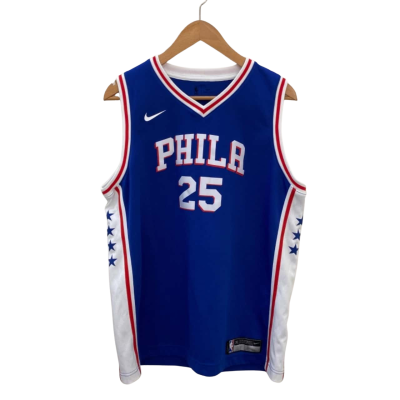 Nike Mens  Size XL Blue Philadelphia Basketball Jersey #25 Simmons