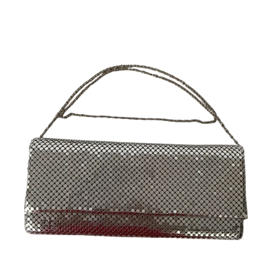Olga Berg Mariana Crystal Clutch Bag Silver 