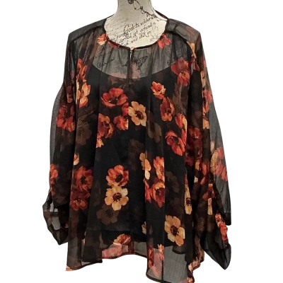 Fate & Becker Womens  Size 18 Floral Top Black  / Floral / Red 