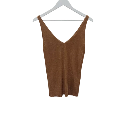 Reiss Womens  Size S Singlet Top Gold 