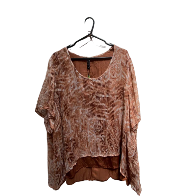 Taking Shape Womens  Size 22 Short Sleeve Top Brown / Gold / Silver 