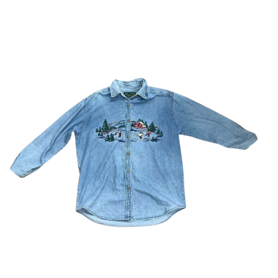 Vintage Bushwacker Cotton Embroidered Button Up Size M