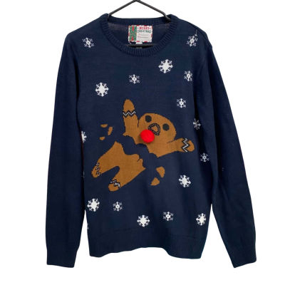 Womens Christmas Jumper Size M Navy 