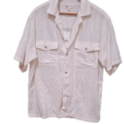 Assembly Label Unisex  Size L Short Sleeve Shirt White 