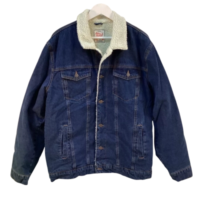 Rivers Mens Size XL Denim Jacket Navy Blue 