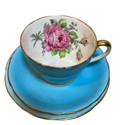 Vintage Aynsley Cabbage Rose Cup Saucer Set