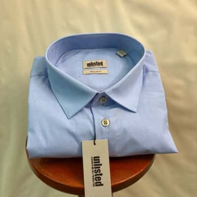 Unlisted Mens  Size 36 / L Business Shirt Blue 