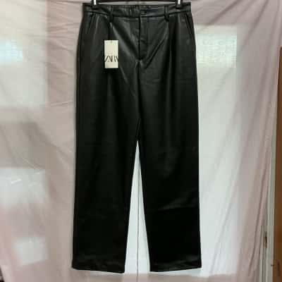 Zara Man Mens  Size 42 Straight Leg Pants Black  
