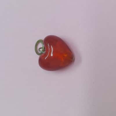Pendant Red Glass Heart
