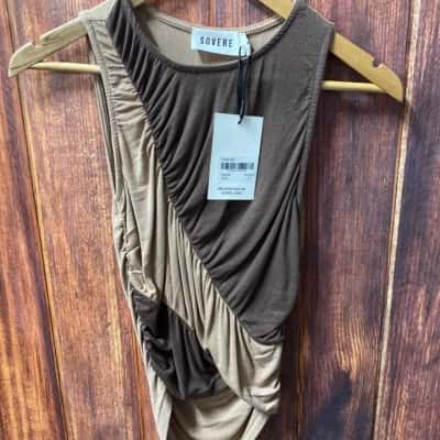 Sovere   Size 10 Beige / Brown  top new 