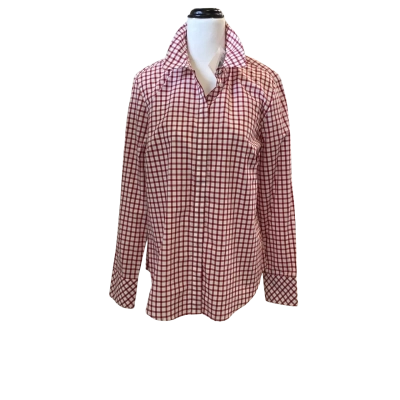 Sportscraft Womens  Size 12 Long Sleeve Shirt Checked / Red / White  NWT