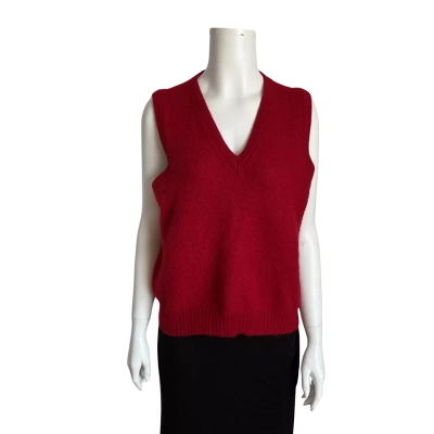 Alpaquitta Womens 100% Alpaca Sweater Vest Size M Red 