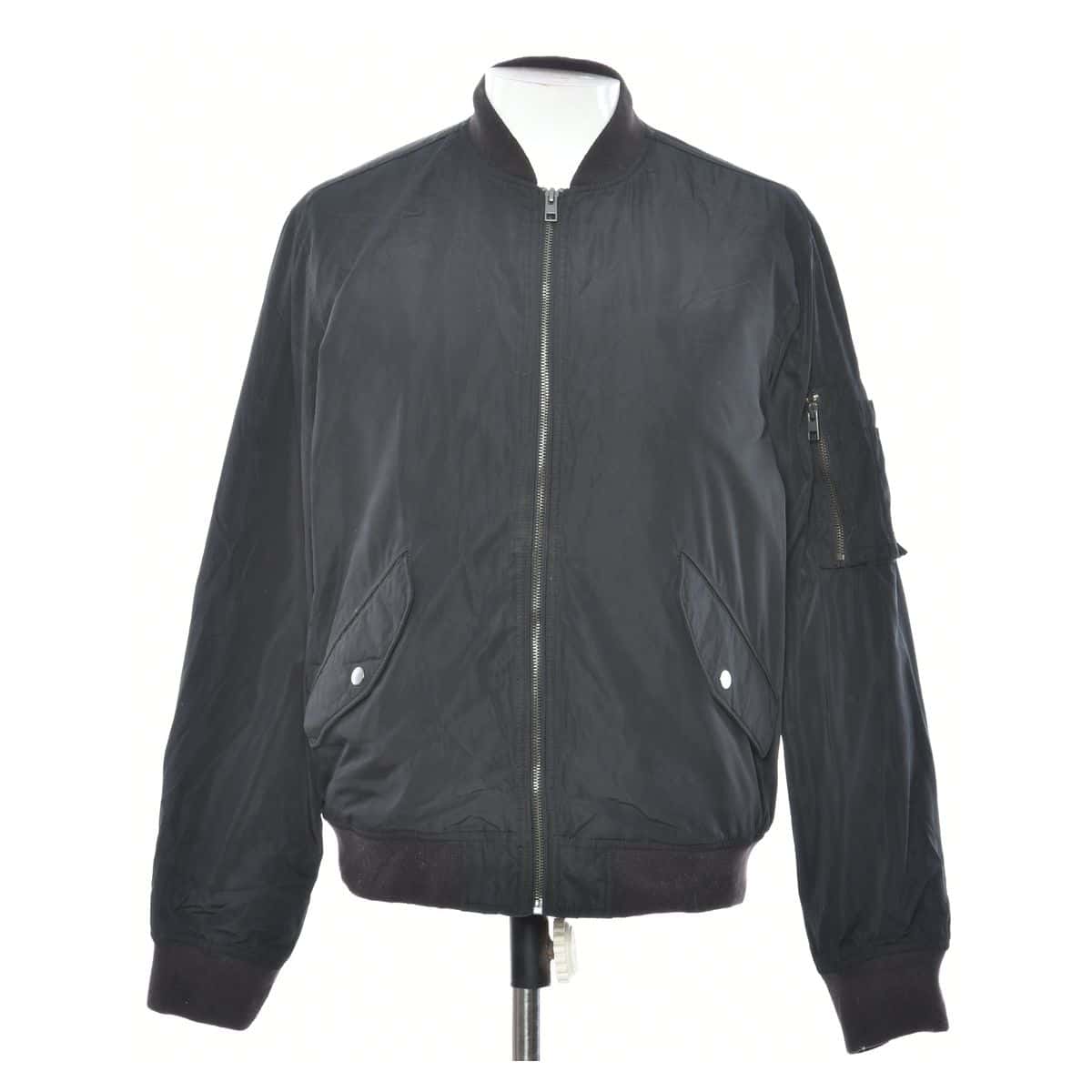 Old Navy Mens Size L Zip Bomber Jacket Black (s)