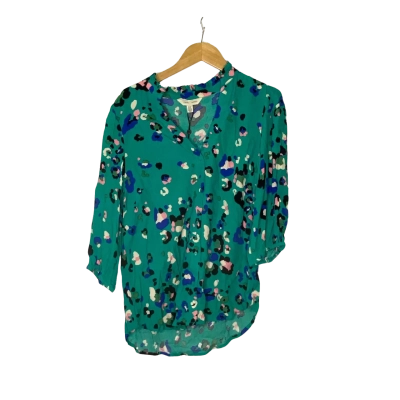  Womens  Size 12 3/4 Sleeve Top Green / Multicoloured / Pattern 