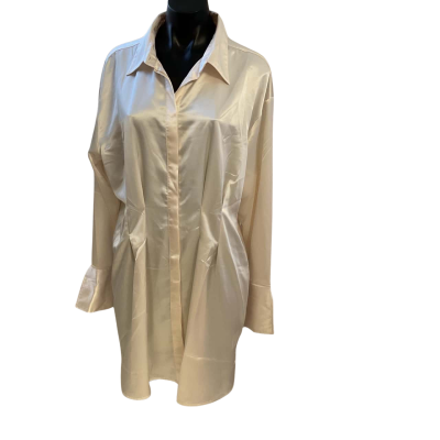 H&M Womens  Size 20 Long Sleeve Shirt / Dress Cream 