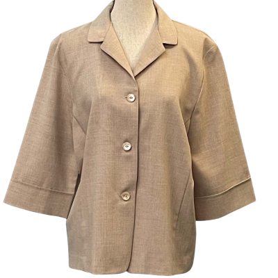Unknown Brand Womens Size 14 / 16 Button Up/Short Sleeve Shirt Brown