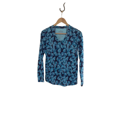 Kathmandu Womens  Size 8 Floral  Long Sleeve Top Blue 