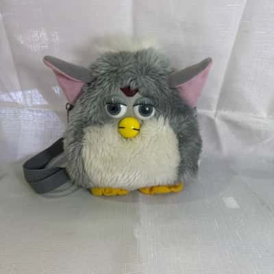Rare grey and white furby backpack 