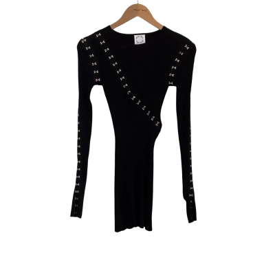 With Jean Womens  Size XS Bodycon Dress / Long Sleeve Dress / Mini Dress Black  