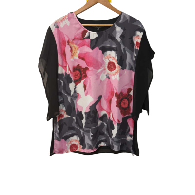 BNWT Liz Jordan Size 16 Black / Floral Top